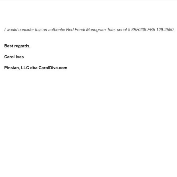 AUTHENTIC Fendi Tote Bag Red PVC - Picture 10 of 10